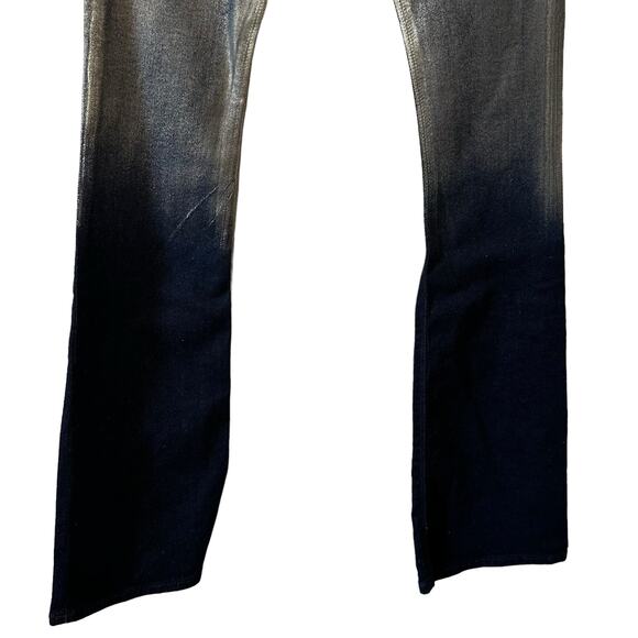 NWT Hudson Womens Barbara Ombre Foil Coated High Rise Bootcut Jeans 23 Goth Punk - Picture 7 of 11